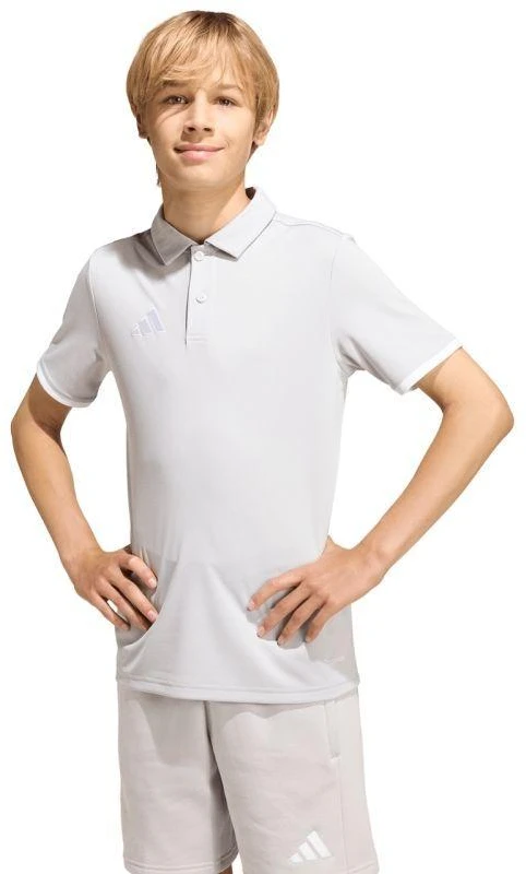 adidas Entrada 26 Polo šviesiai pilki vaikiški marškinėliai JZ6628