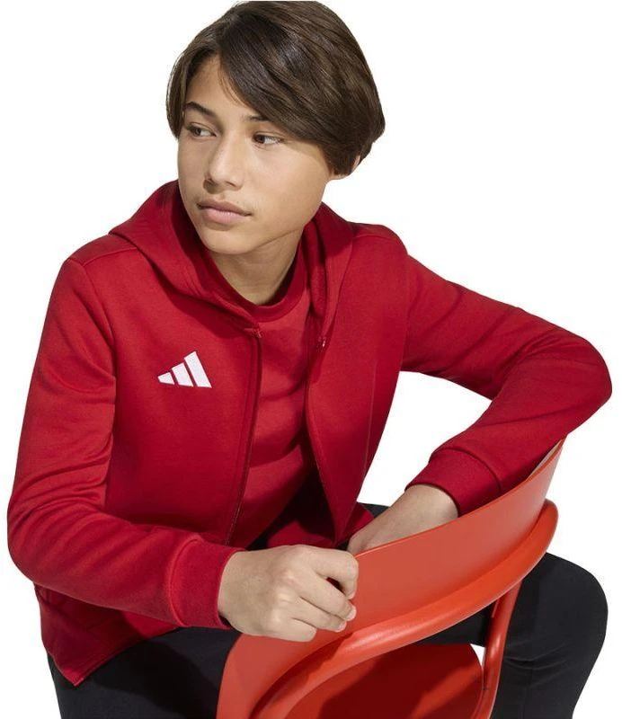 adidas Entrada 26 Vaikiškas džemperis su pilnu užtrauktuku Raudonas KH1781