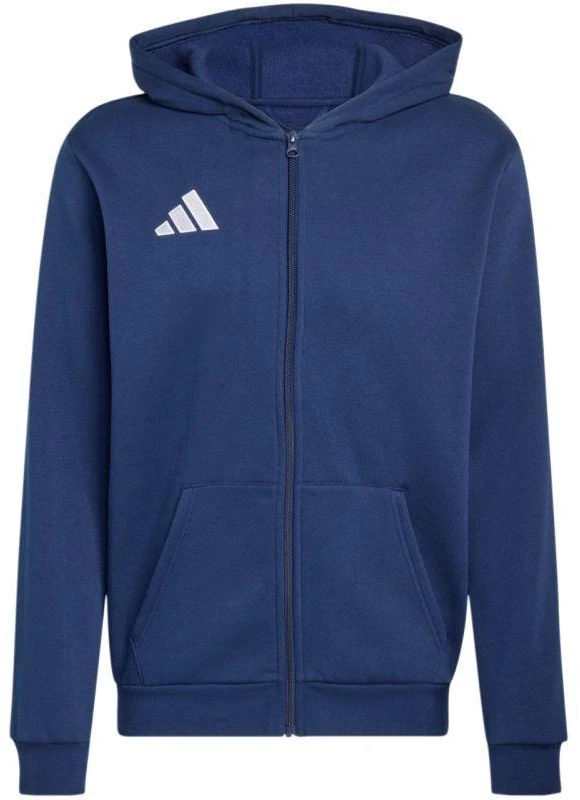 adidas Entrada 26 Vaikiškas džemperis su gobtuvu ir pilnu užtrauktuku Tamsiai mėlynos KH1784