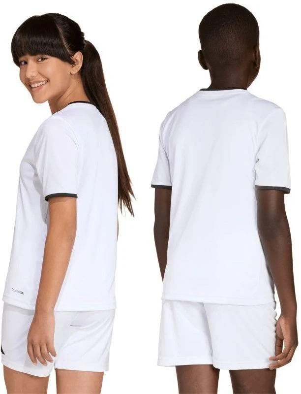 adidas Entrada 26 vaikiški marškinėliai balti ir juodi JZ2532