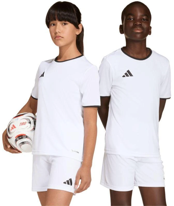 adidas Entrada 26 vaikiški marškinėliai balti ir juodi JZ2532