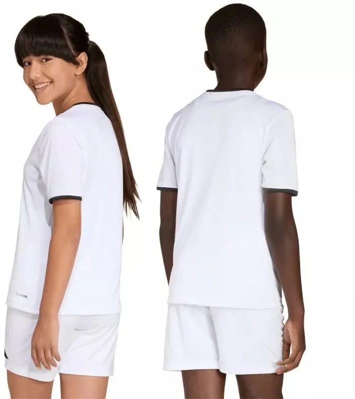 adidas Entrada 26 vaikiški marškinėliai balti ir juodi JZ2532