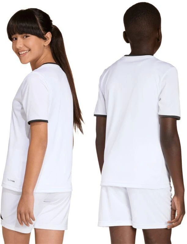 adidas Entrada 26 vaikiški marškinėliai balti ir juodi JZ2532