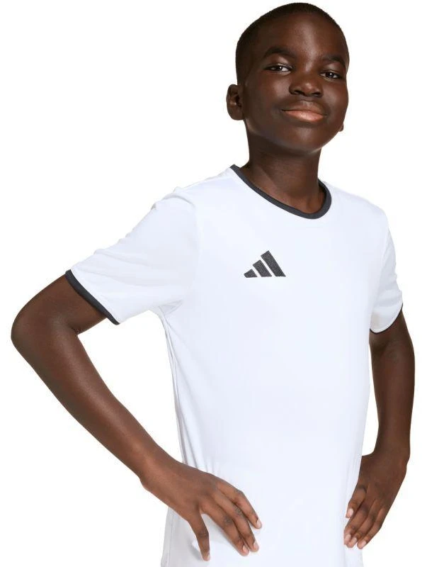 adidas Entrada 26 vaikiški marškinėliai balti ir juodi JZ2532