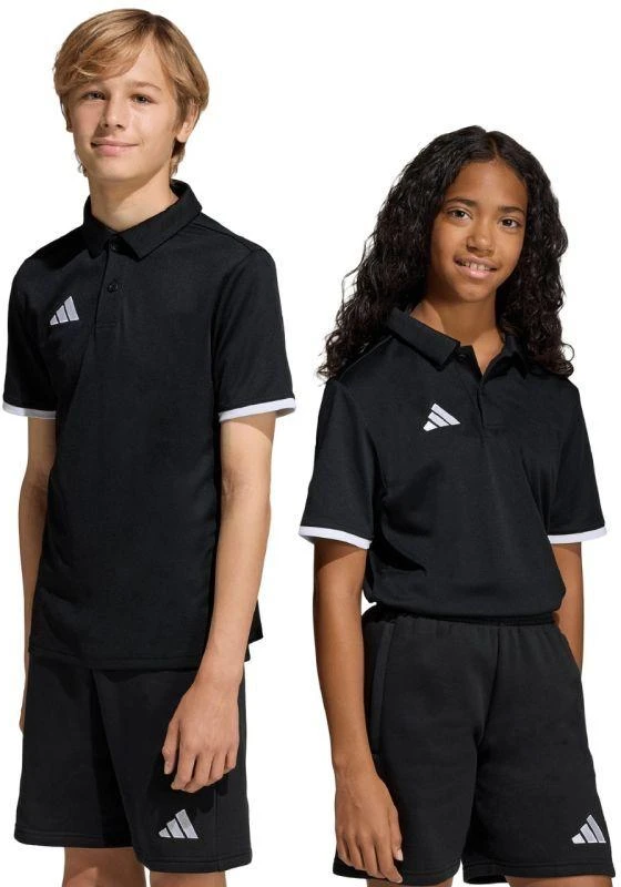 adidas Entrada 26 vaikiški polo marškinėliai juodi JZ6629