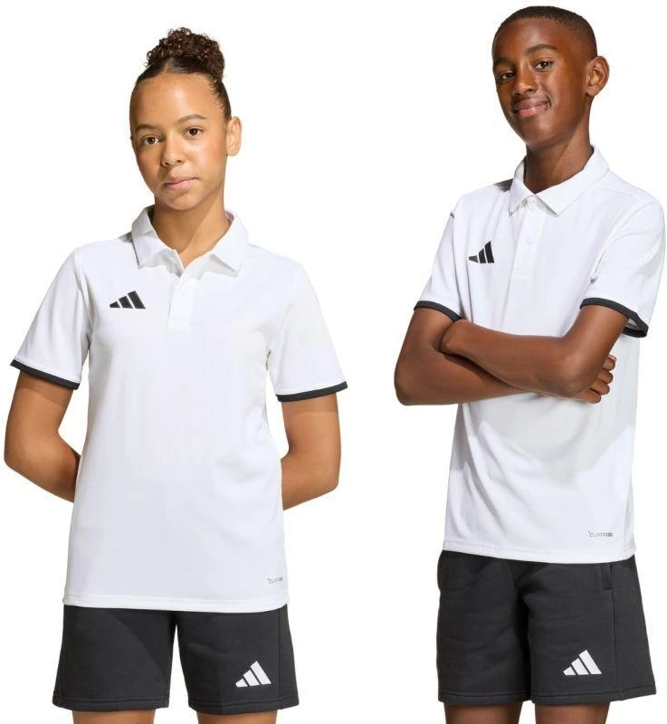 adidas Entrada 26 vaikiški polo marškinėliai balti JZ6624