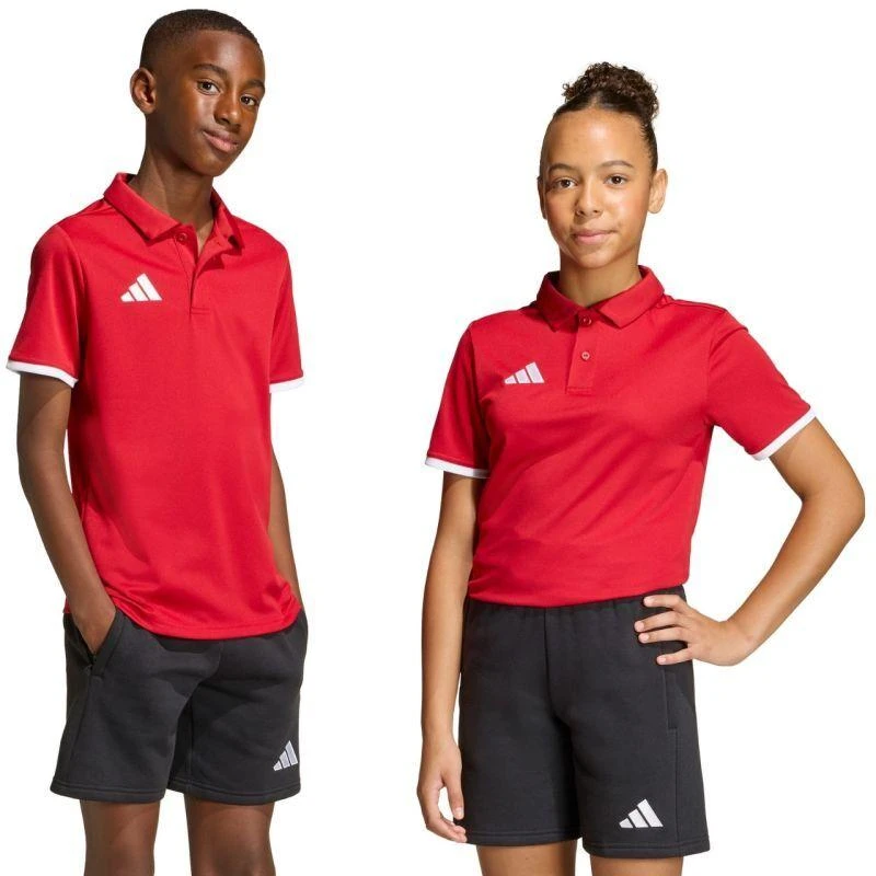 adidas Entrada 26 vaikiški raudoni Polo marškinėliai JZ6626