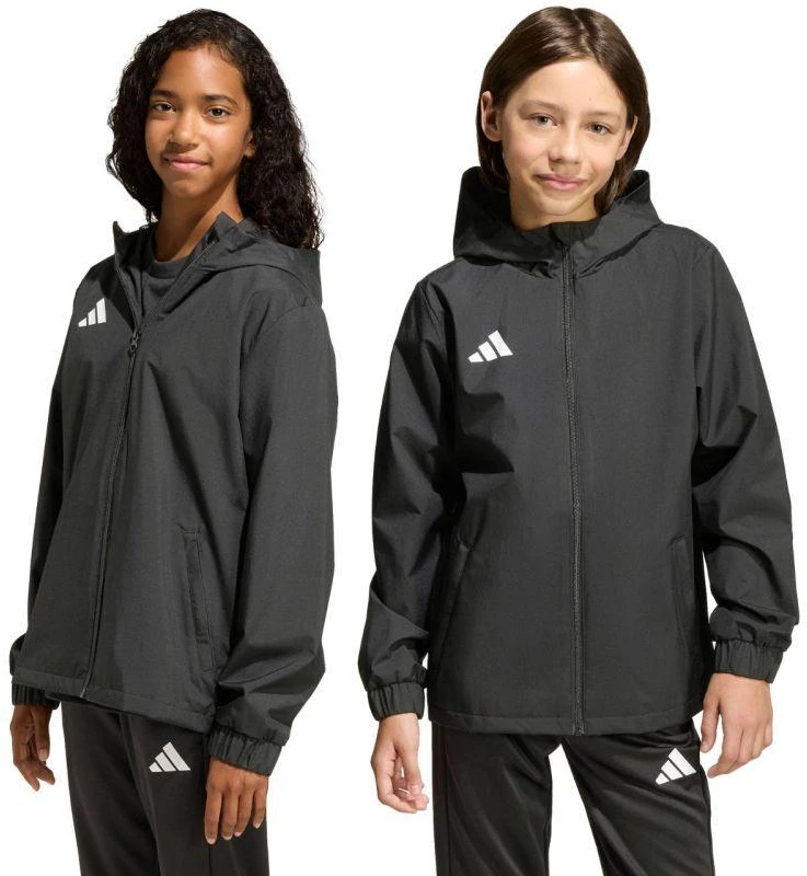 adidas Entrada 26 Visų oro sąlygų vaikiška striukė - Juoda JZ9104