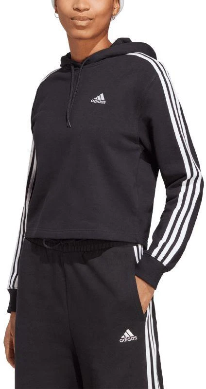 adidas Essentials 3-Stripes French Terry sutrumpintas bliuzonas su gobtuvu moterims IC8767