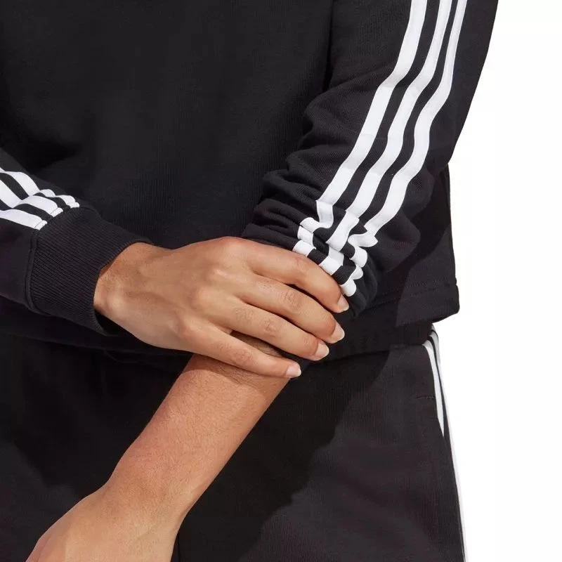 adidas Essentials 3-Stripes French Terry sutrumpintas bliuzonas su gobtuvu moterims IC8767