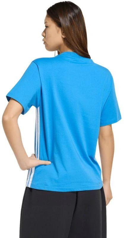 adidas Essentials 3-Stripes medvilniniai moteriški marškinėliai, šviesiai mėlyni, KC5197