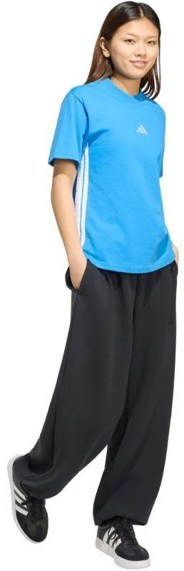 adidas Essentials 3-Stripes medvilniniai moteriški marškinėliai, šviesiai mėlyni, KC5197
