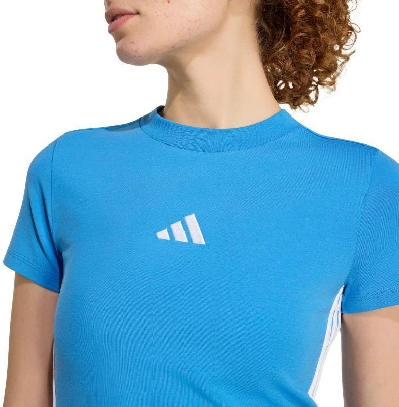 adidas Essentials 3-Stripes Slim Baby stiliaus marškinėliai, šviesiai mėlyni KD2341
