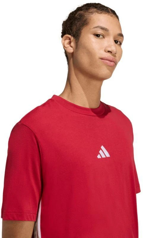 adidas Essentials 3-Stripes Vyriški marškinėliai, Raudoni KD4865