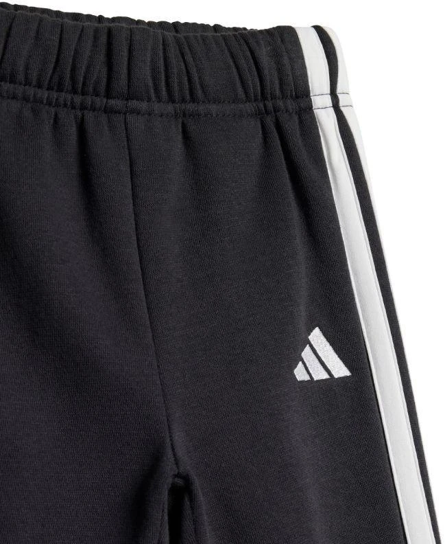 adidas Essentials Joggeriai 3 juostelių Fleece džemperis su gobtuvu Sportinis kostiumas vaikams Juodas JD6484