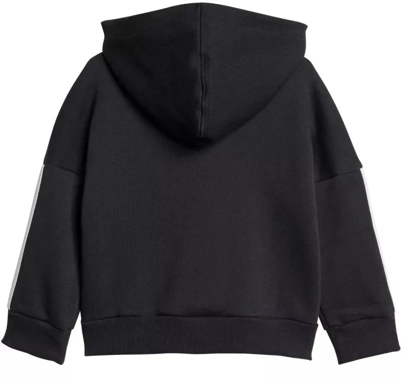 adidas Essentials Joggeriai 3 juostelių Fleece džemperis su gobtuvu Sportinis kostiumas vaikams Juodas JD6484