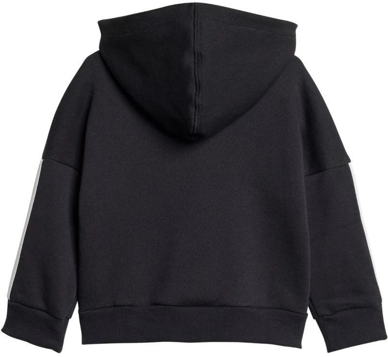 adidas Essentials Joggeriai 3 juostelių Fleece džemperis su gobtuvu Sportinis kostiumas vaikams Juodas JD6484