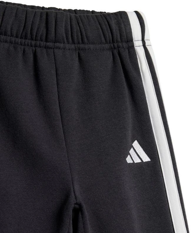 adidas Essentials Joggeriai 3 juostelių Fleece džemperis su gobtuvu Sportinis kostiumas vaikams Juodas JD6484