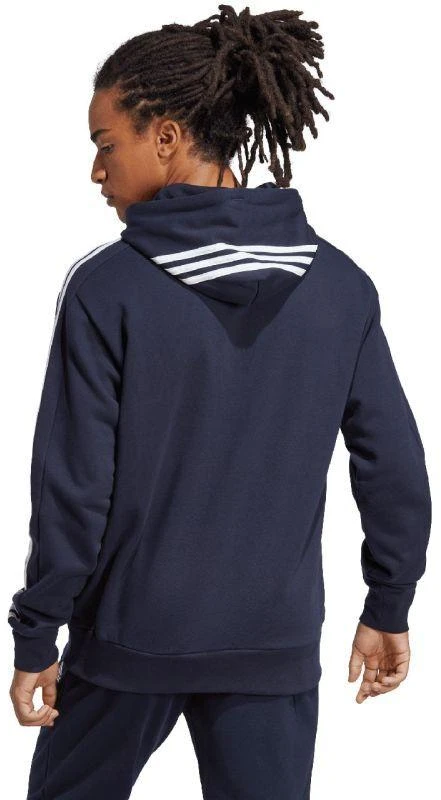 Adidas Essentials prancūziško frotė džemperis su gobtuvu 3 juostelės, M, IC0436