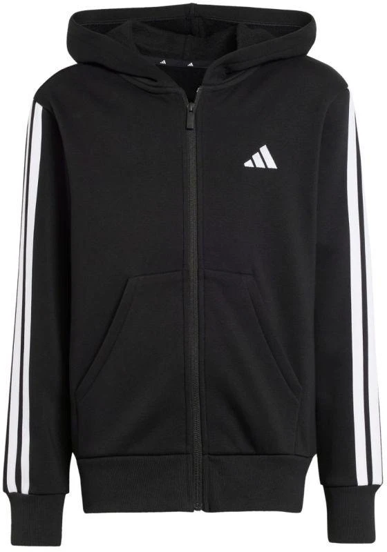 adidas Essentials Vaikiškas džemperis su užtrauktuku, juoda ir balta, JD6494