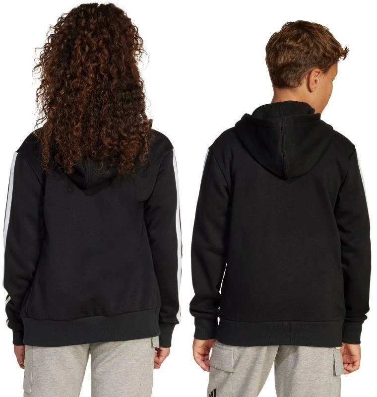 adidas Essentials Vaikiškas džemperis su užtrauktuku, juoda ir balta, JD6494