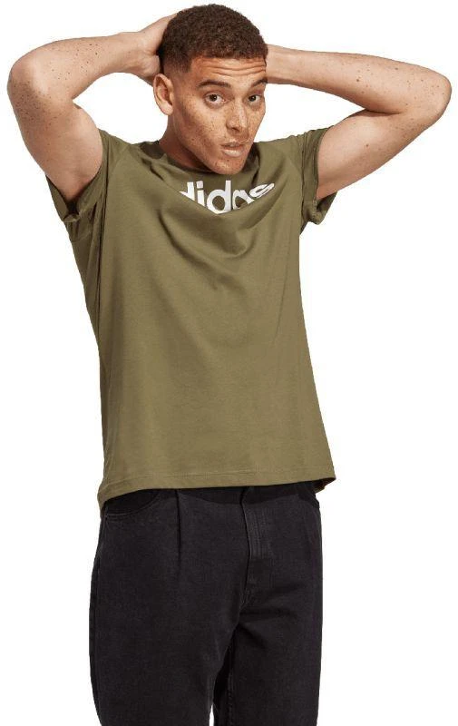 adidas Essentials Vientisas Džersis Marškinėliai Su Linijiniu Išsiuvinėtu Logotipu M IC9280