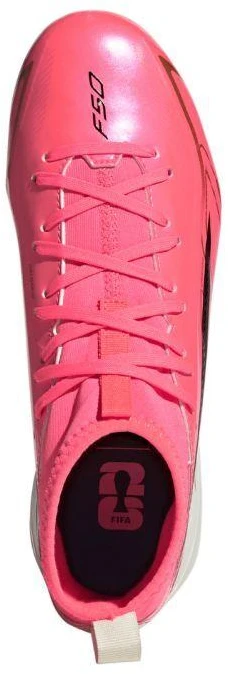 Adidas F50 Hyperfast League Mid FG vaikiški futbolo bateliai, rožiniai KK1315