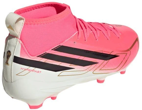 Adidas F50 Hyperfast League Mid FG vaikiški futbolo bateliai, rožiniai KK1315