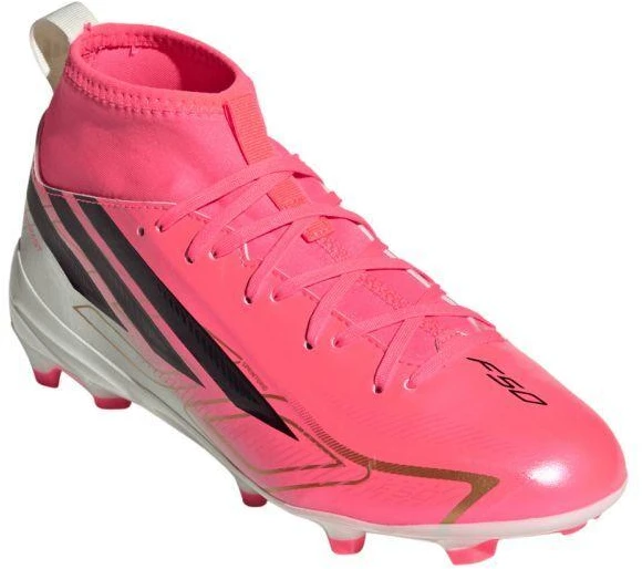 Adidas F50 Hyperfast League Mid FG vaikiški futbolo bateliai, rožiniai KK1315