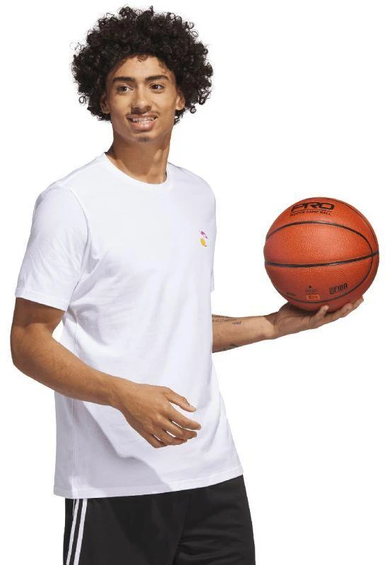 Adidas Lil Stripe Spring Break Graphic Marškinėliai trumpomis rankovėmis krepšiniui M IC1868