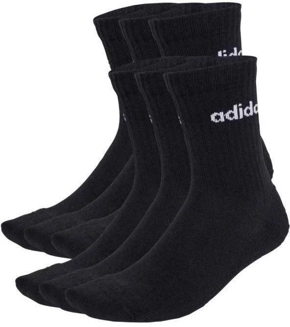adidas Linijinės Vidutinio Aukščio Kojinės su Amortizacija, 6 poros, juodos JL6094