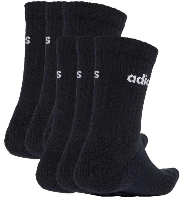 adidas Linijinės Vidutinio Aukščio Kojinės su Amortizacija, 6 poros, juodos JL6094