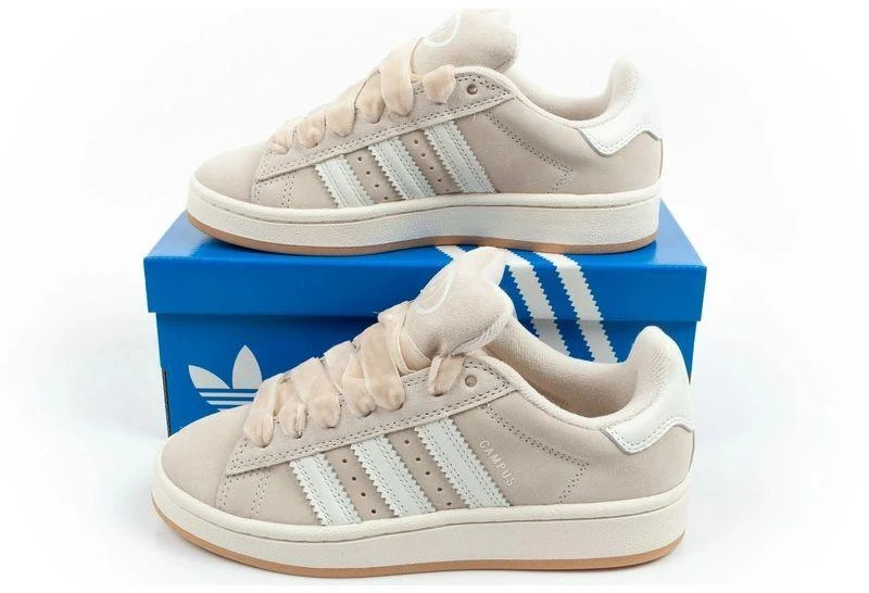Adidas moteriški sportbačiai Campus 00s odiniai kedai smėlio spalvos