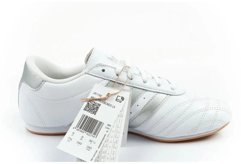 Adidas moteriški sportiniai Taekwondo bateliai su nėriniais, balti, stilingi, odiniai