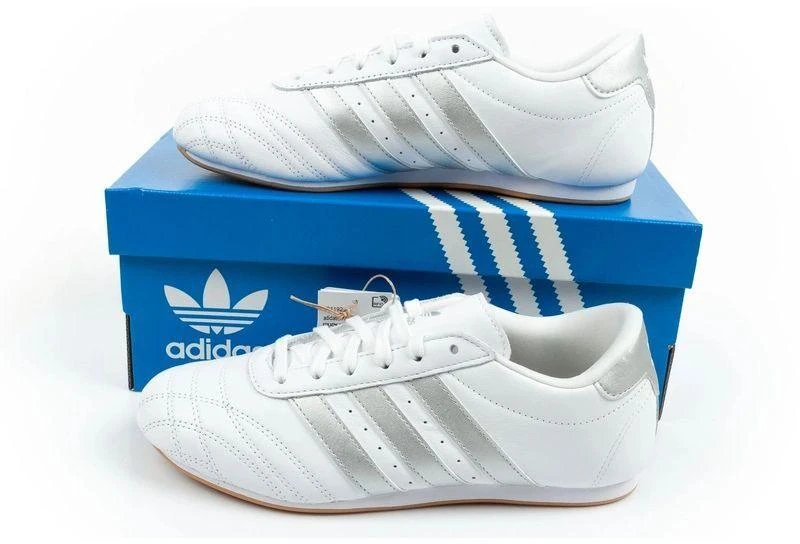 Adidas moteriški sportiniai Taekwondo bateliai su nėriniais, balti, stilingi, odiniai