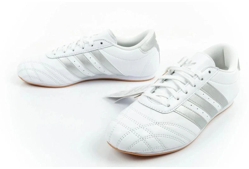 Adidas moteriški sportiniai Taekwondo bateliai su nėriniais, balti, stilingi, odiniai