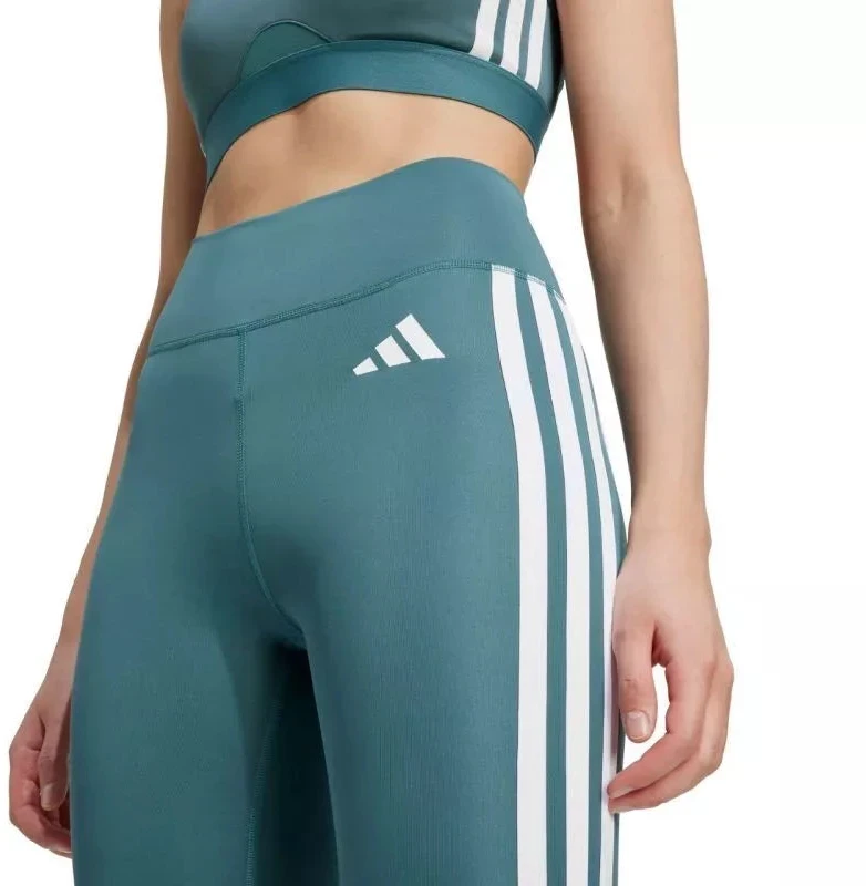 Adidas Optime Essentials Moteriški 7/8 leginsai su 3 juostelėmis, žali JY2152