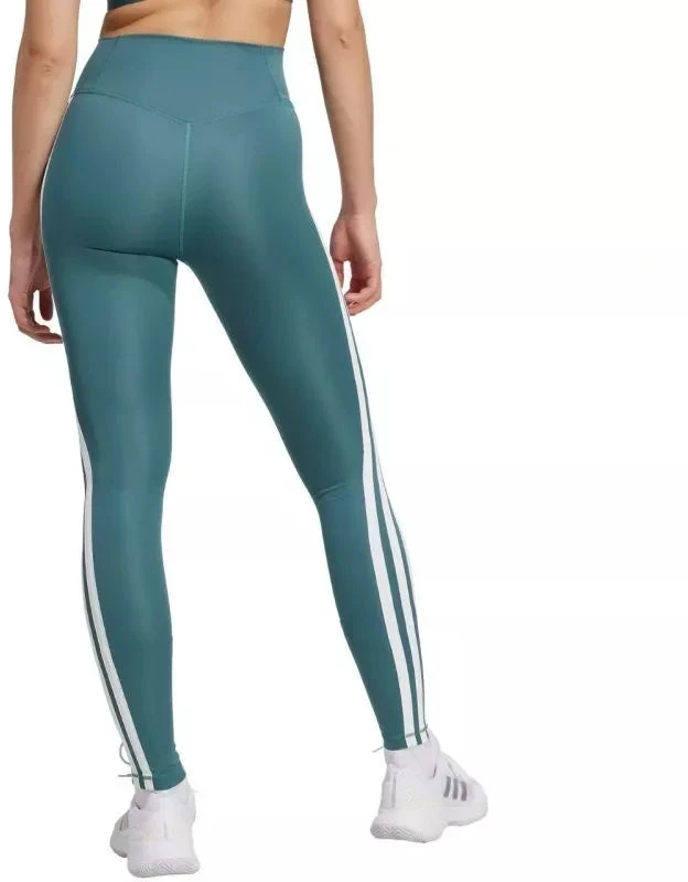 Adidas Optime Essentials Moteriški 7/8 leginsai su 3 juostelėmis, žali JY2152