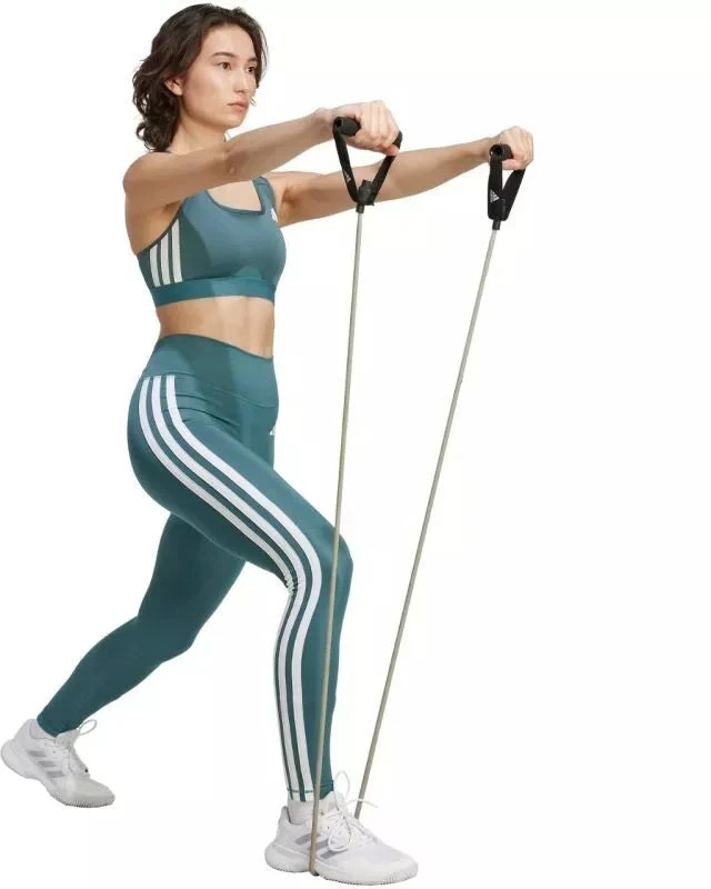 Adidas Optime Essentials Moteriški 7/8 leginsai su 3 juostelėmis, žali JY2152