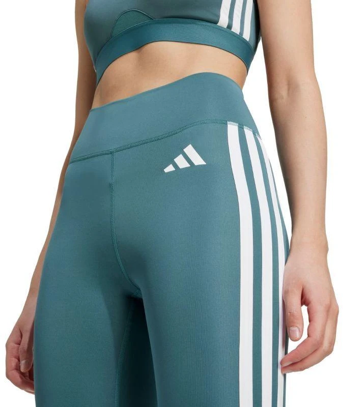Adidas Optime Essentials Moteriški 7/8 leginsai su 3 juostelėmis, žali JY2152