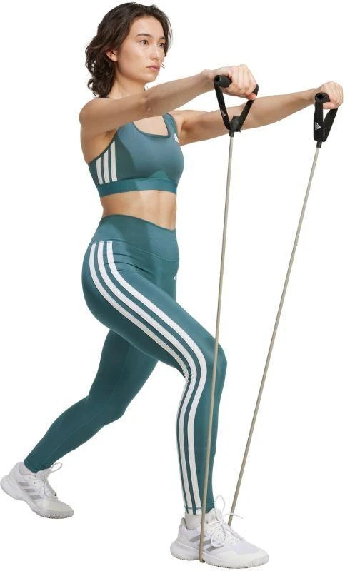 Adidas Optime Essentials Moteriški 7/8 leginsai su 3 juostelėmis, žali JY2152
