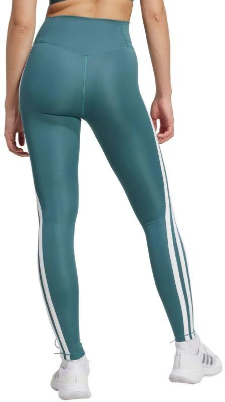 Adidas Optime Essentials Moteriški 7/8 leginsai su 3 juostelėmis, žali JY2152