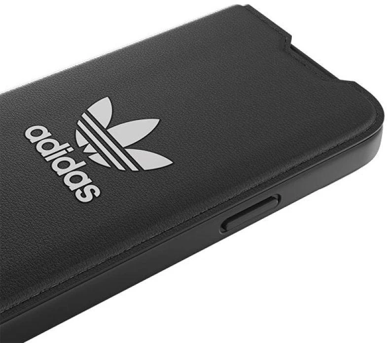 Adidas OR Booklet Dėklas BASIC iPhone 14/ 15 / 13 6.1″ juodos spalvos baltos spalvos 50181