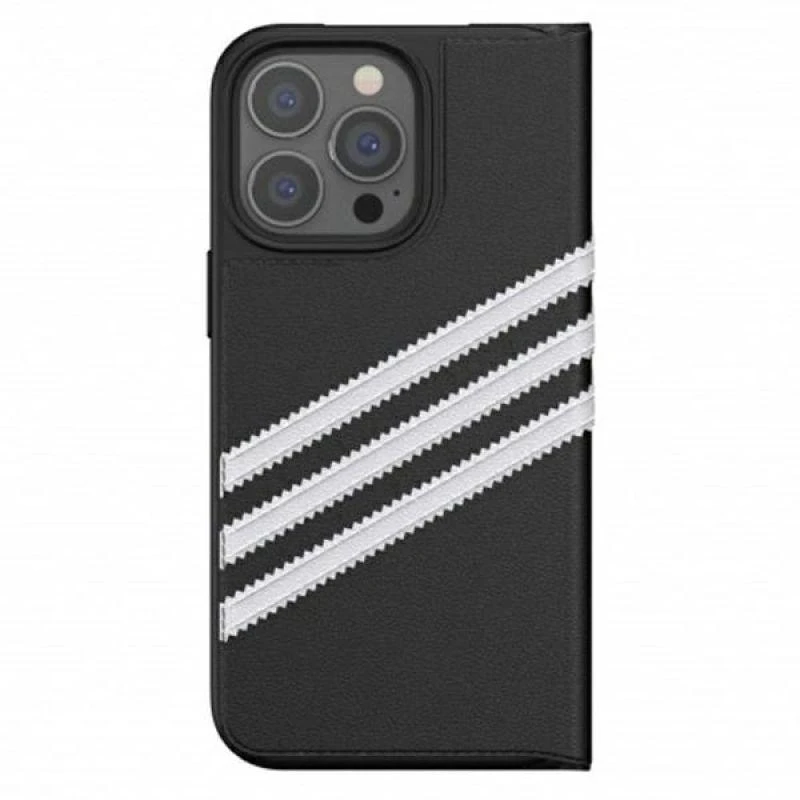 Adidas OR Booklet Dėklas PU Apple iPhone 13 Pro/ 13 6,1″ juodos spalvos baltos spalvos 47112