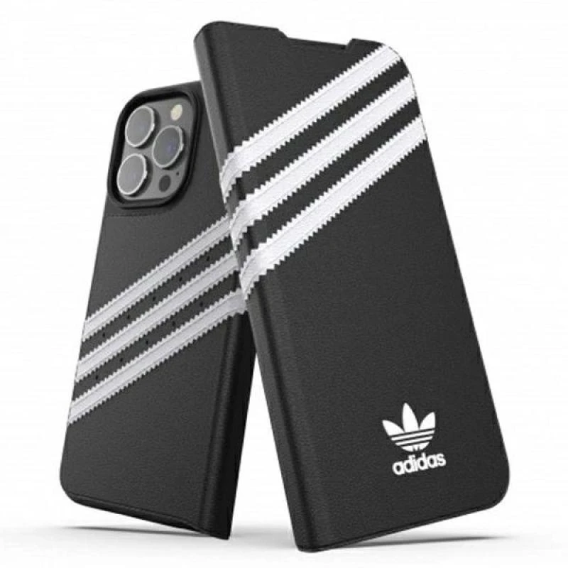 Adidas OR Booklet Dėklas PU Apple iPhone 13 Pro/ 13 6,1″ juodos spalvos baltos spalvos 47112