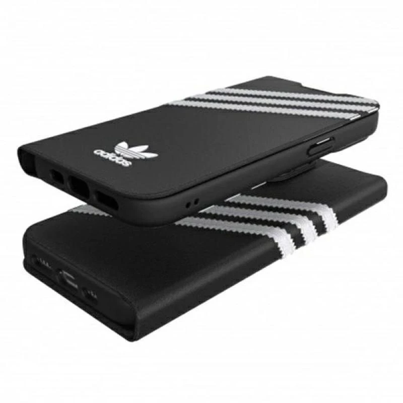 Adidas OR Booklet Dėklas PU Apple iPhone 13 Pro/ 13 6,1″ juodos spalvos baltos spalvos 47112