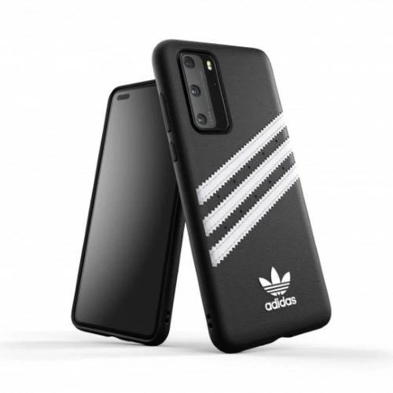 Dėklas Adidas OR Moulded PU SS20 Huawei P40 juodos spalvos baltas 39061