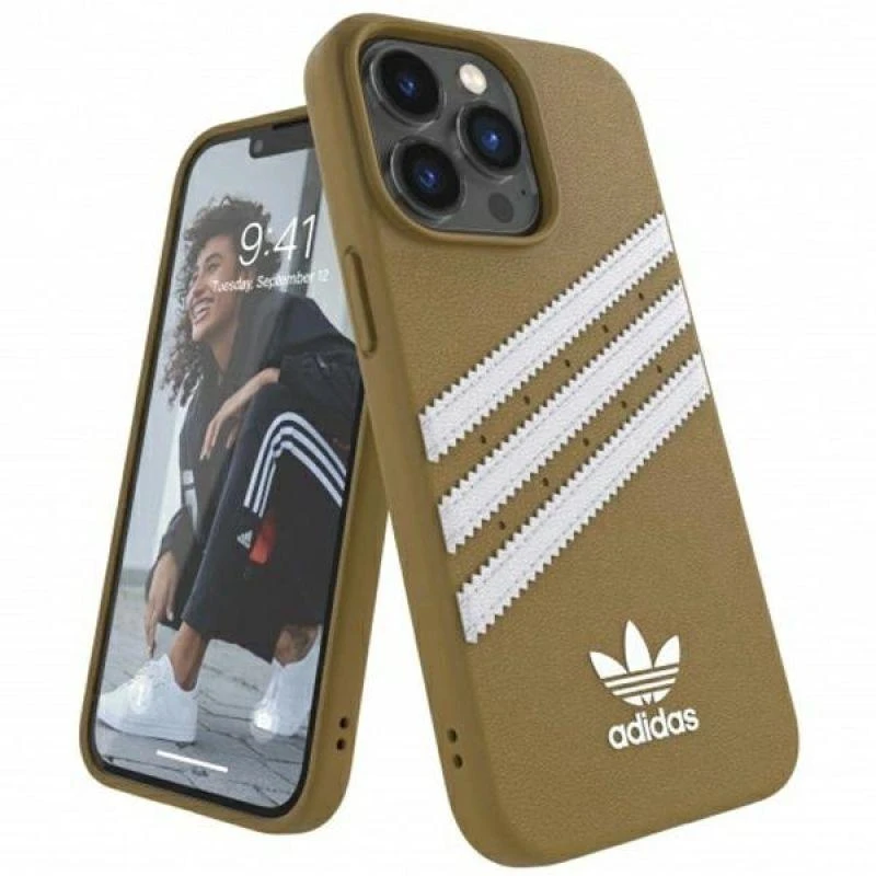 Dėklas Adidas OR Moulded PU Apple iPhone 13 Pro / 13 6,1" smėlio-auksinis 47806