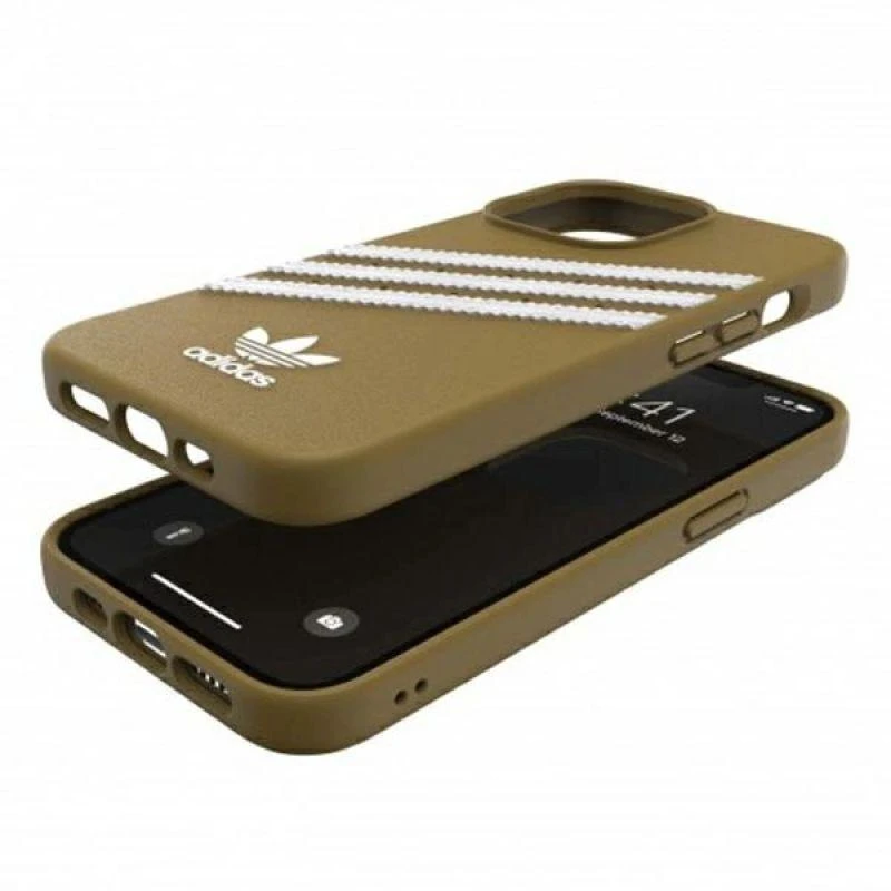 Dėklas Adidas OR Moulded PU Apple iPhone 13 Pro / 13 6,1" smėlio-auksinis 47806