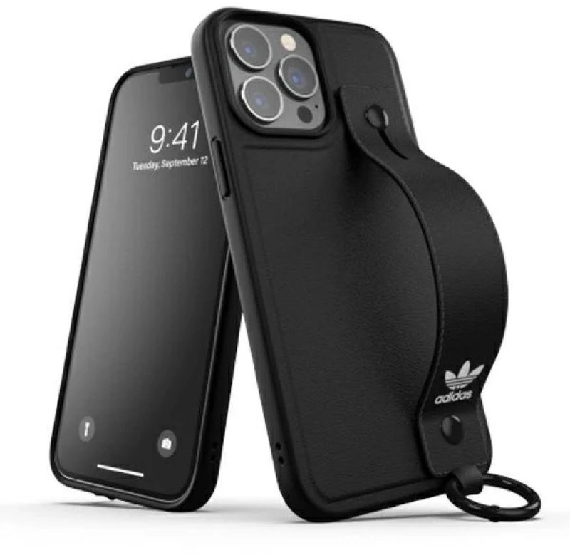 Adidas OR Hand Strap dėklas Apple iPhone 13 ProMax 6,7″ juodos spalvos 47139